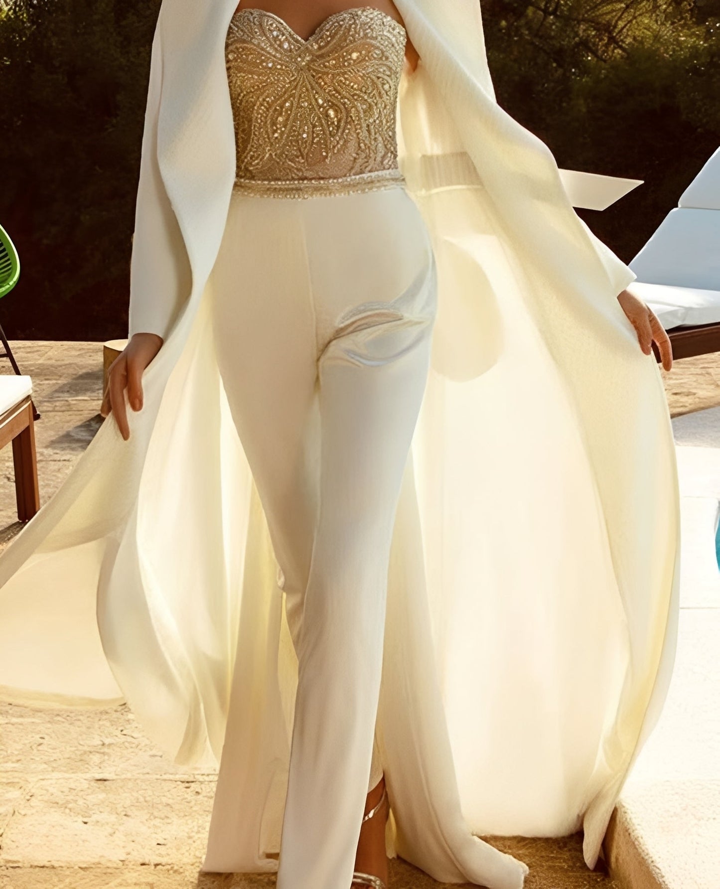 Roxanne Damen Trägerloser Jumpsuit Stilvoll