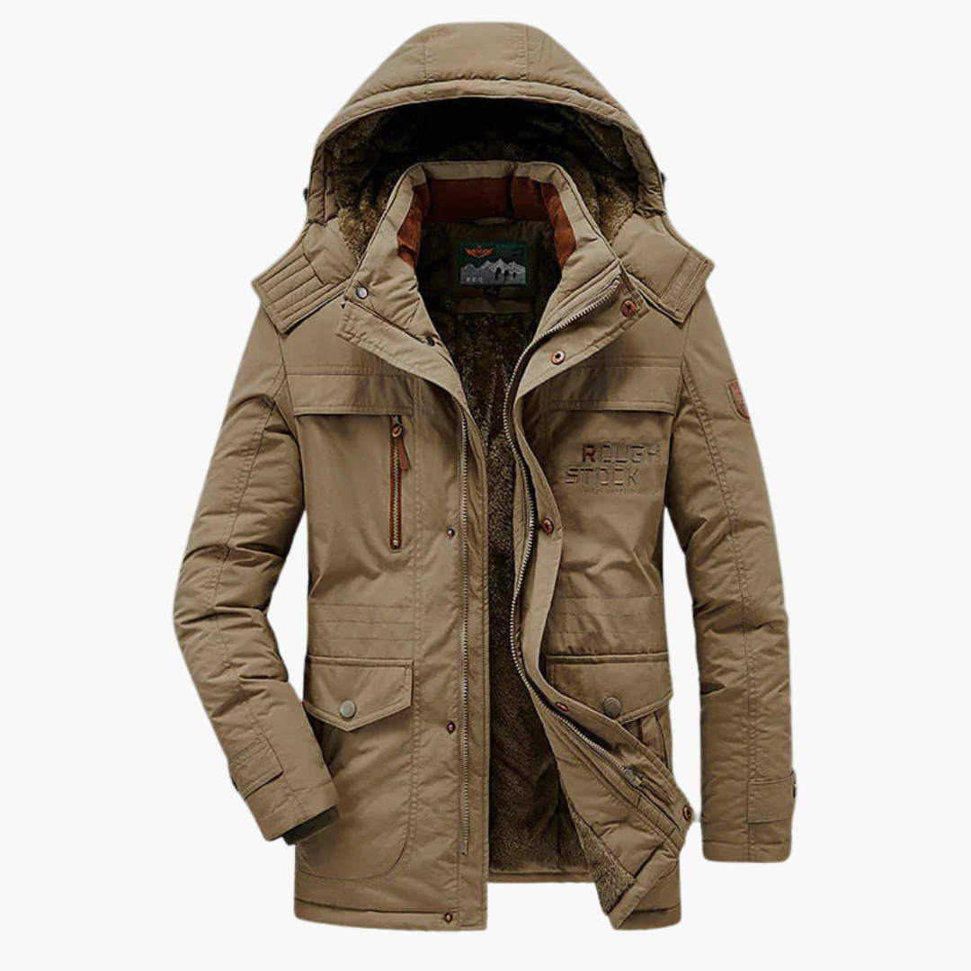Herren Winterjacke Fleece Lang