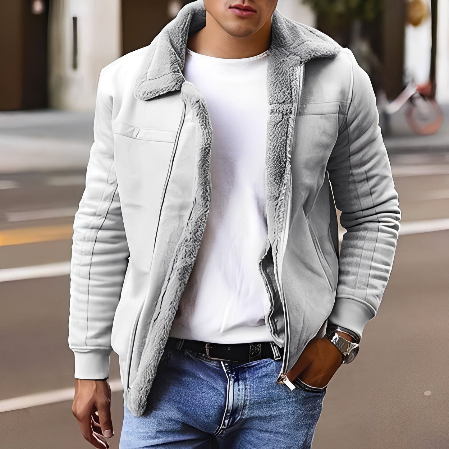 Herren Winterjacke Wärme Isoliert Schwarz - Norvielle