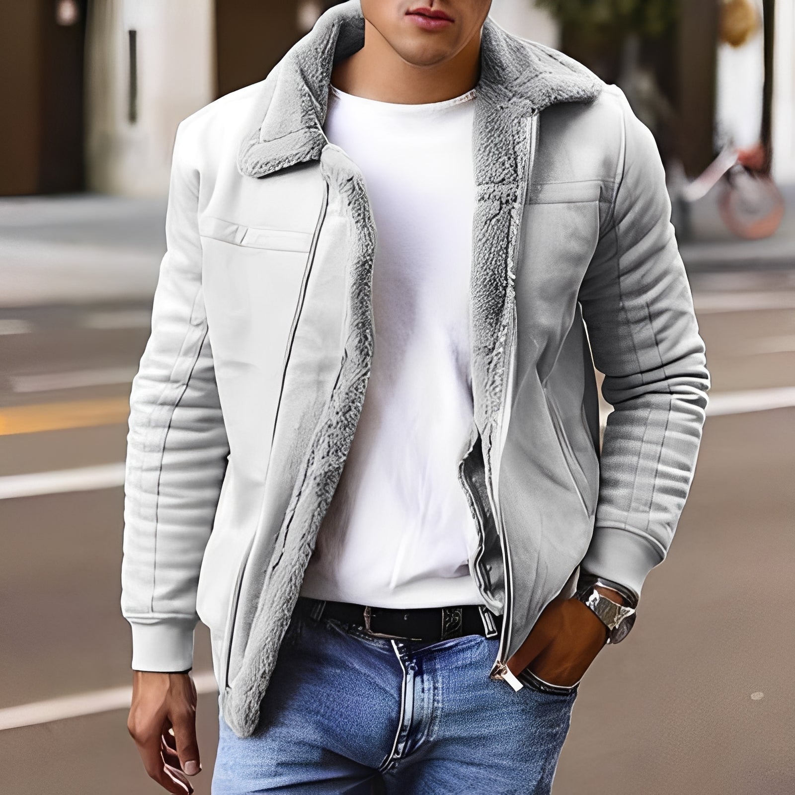 Herren Winterjacke Wärme Isoliert Schwarz - Norvielle