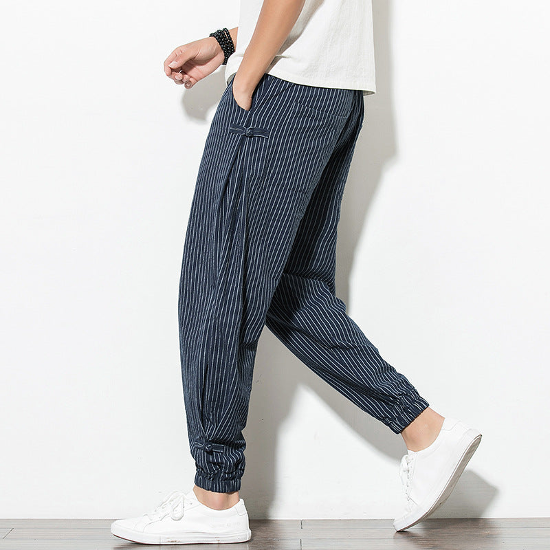 Herren Jogginghose Gestreift Baumwolle