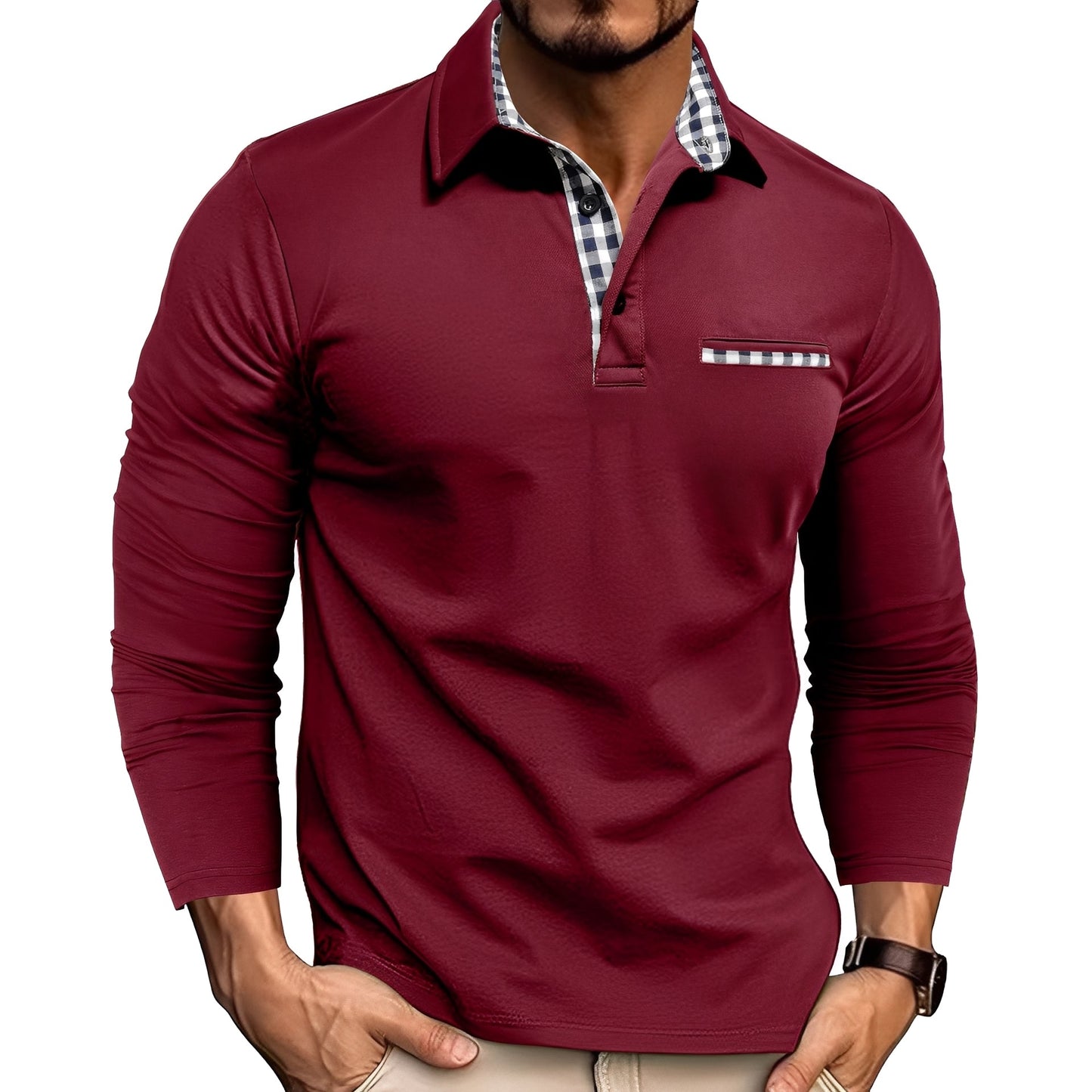 Rupert Herren Langarm-Poloshirt Lässig