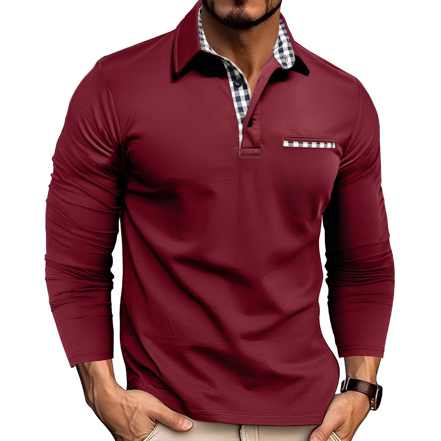 Charel Herren Poloshirt Langärmlig