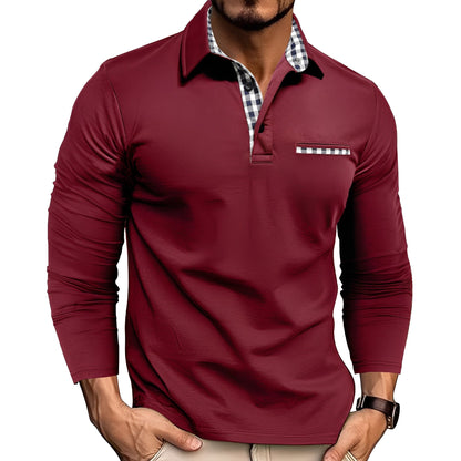 Charel Herren Poloshirt Langärmlig