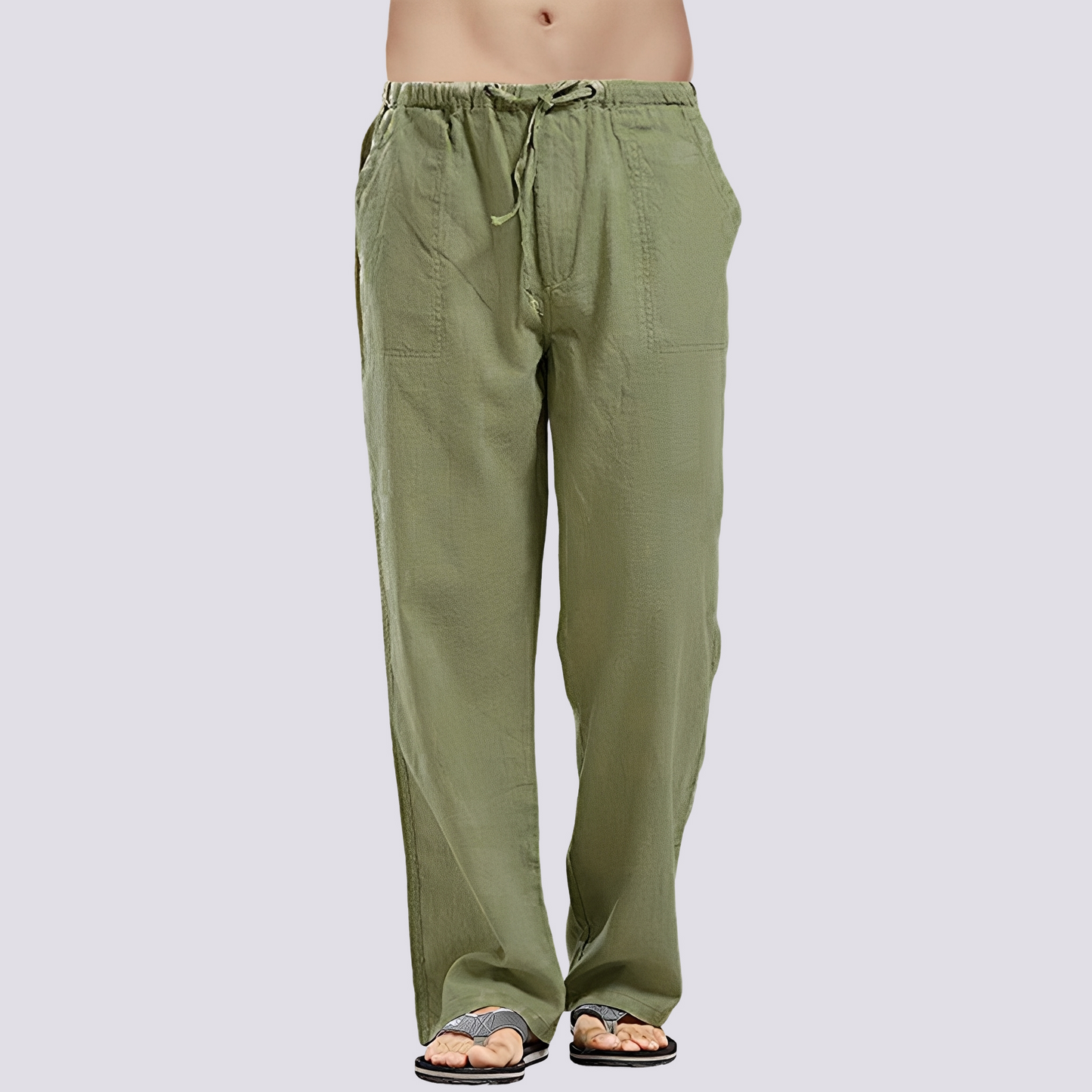 Herren Hose Lässig Locker Baumwolle Beige