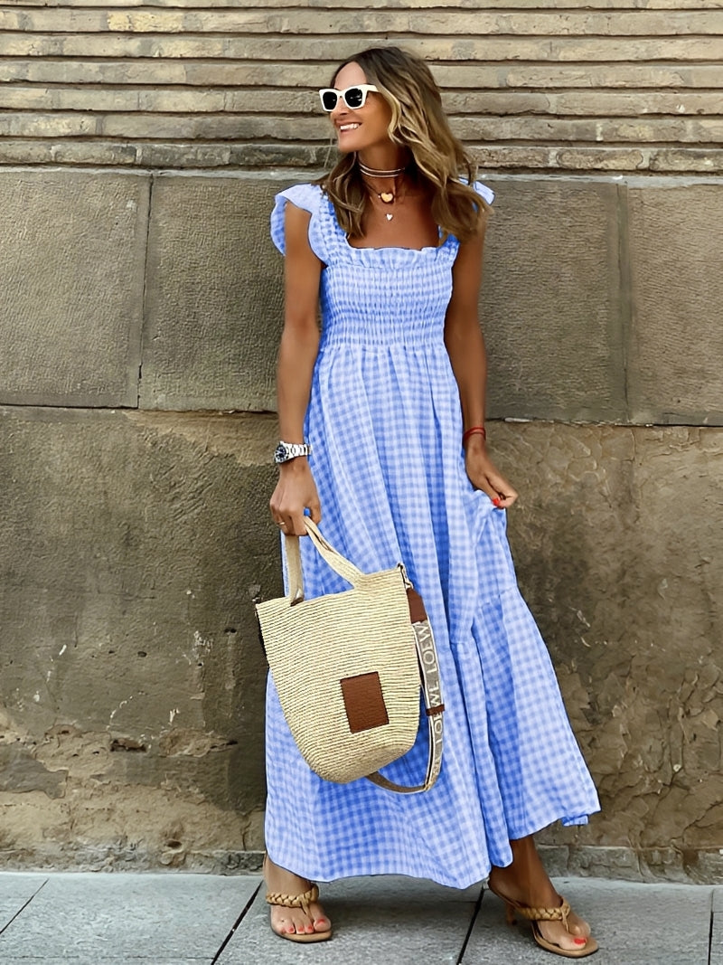 Mollie Damen Maxikleid Mock-Ausschnitt