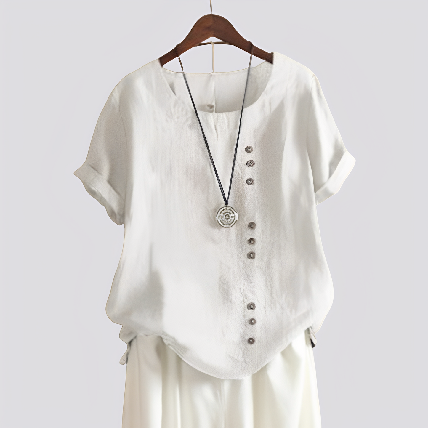 Damen Kurzarm-Shirt Bequem Baumwolle Weiß