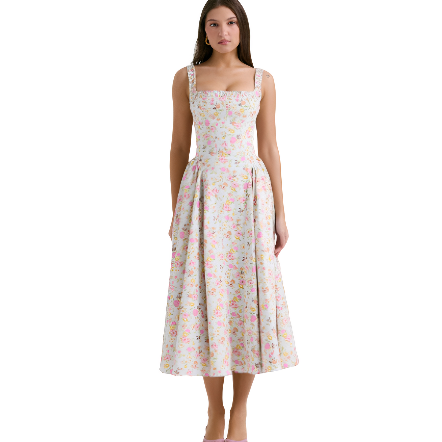 Damen Korsett Midikleid Elegantes Design