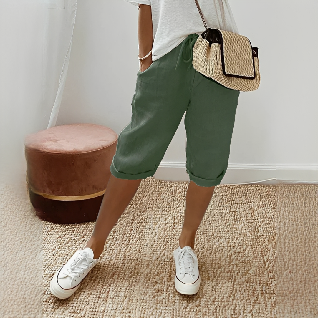 Damen Sommerhose Trendig Leicht Beige