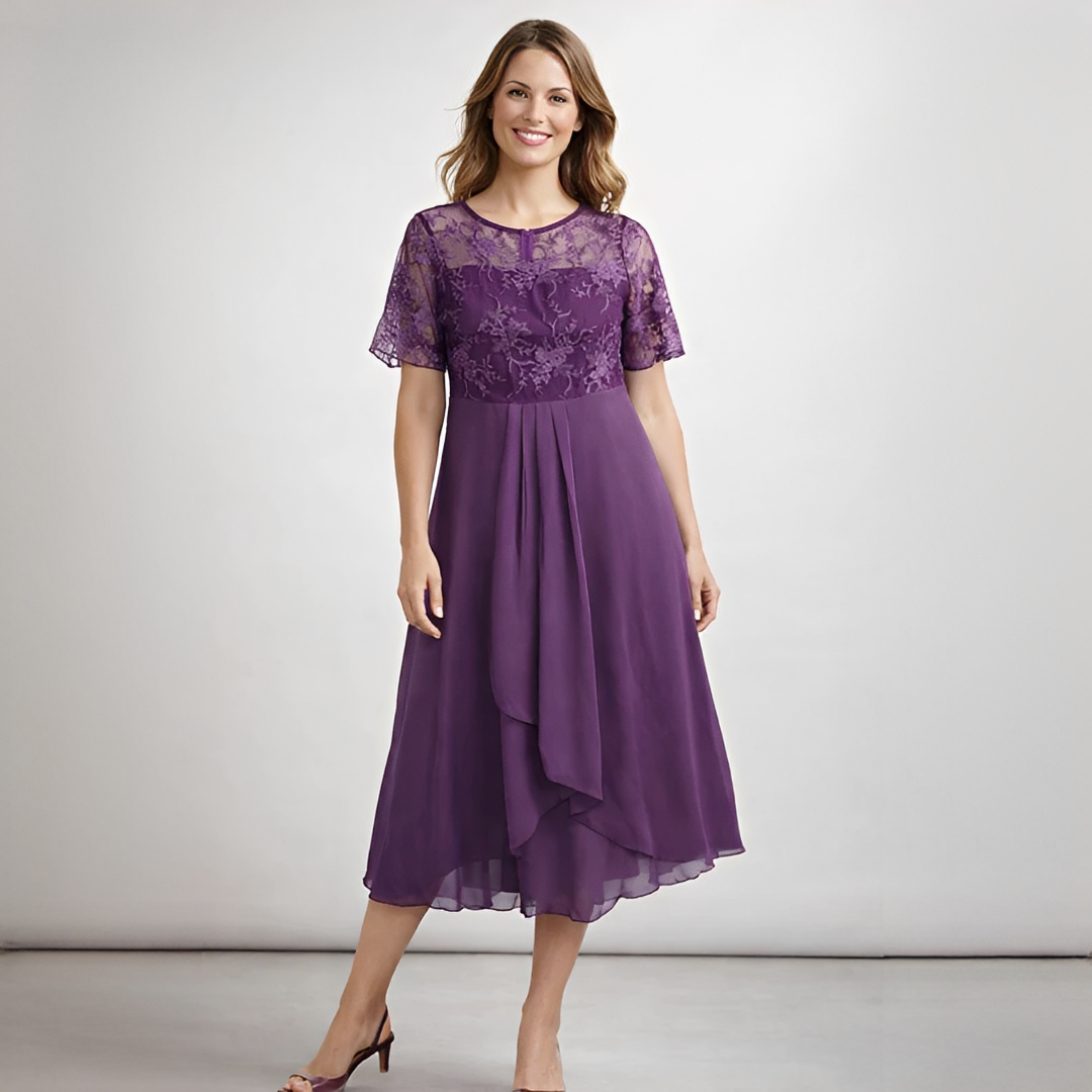 Damenkleid Floraine Elegant Lang Ärmel