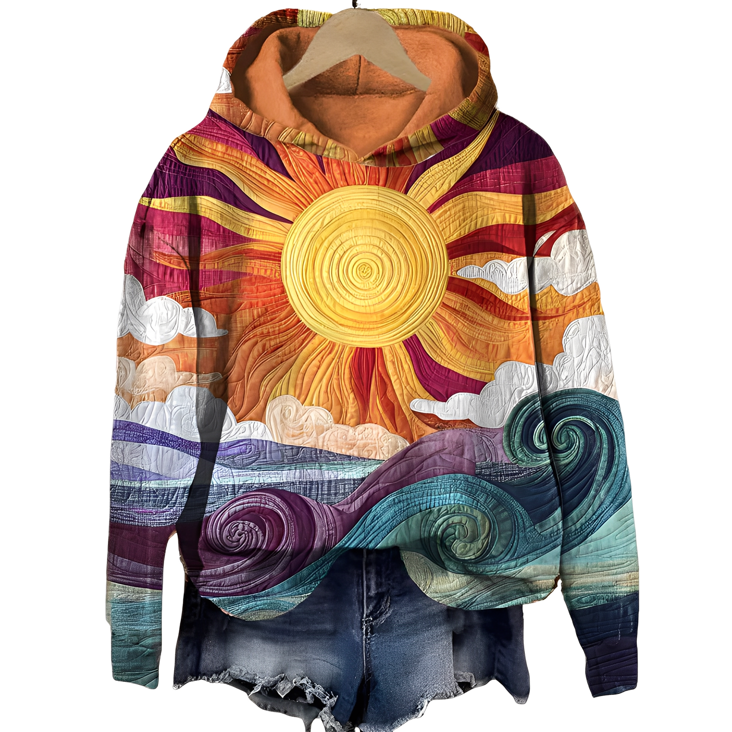 Damen Hoodie Klassisch Komfortabel Schwarz - Norvielle
