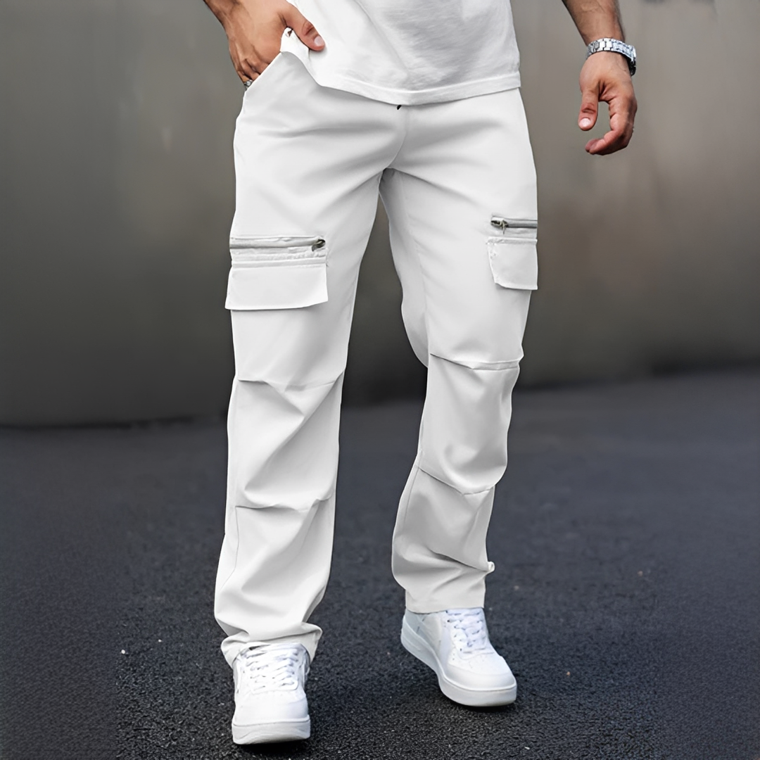 Herren Cargo-Hose Komfort Baumwolle Bequem Schwarz - Norvielle