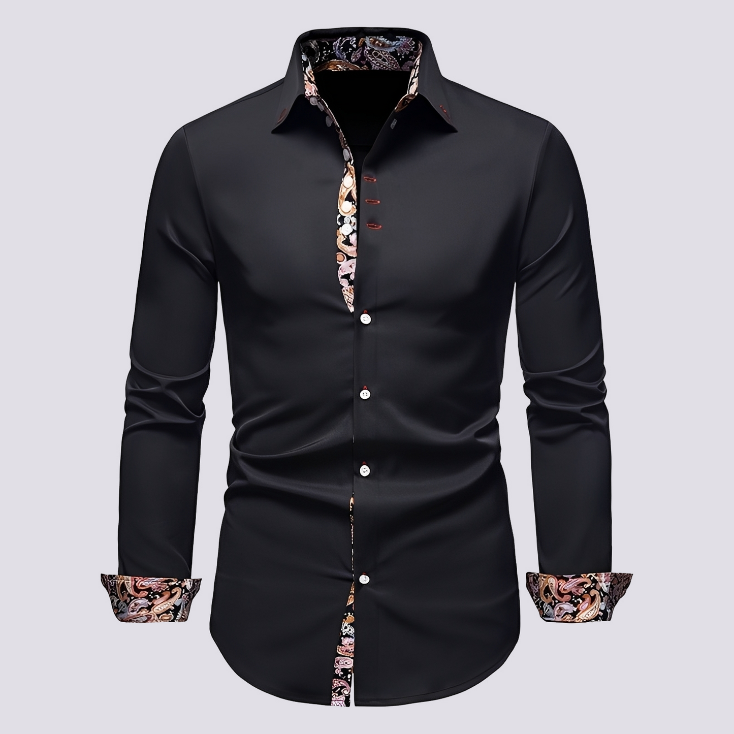 Herren Langarmhemd Modern Baumwolle Weiß