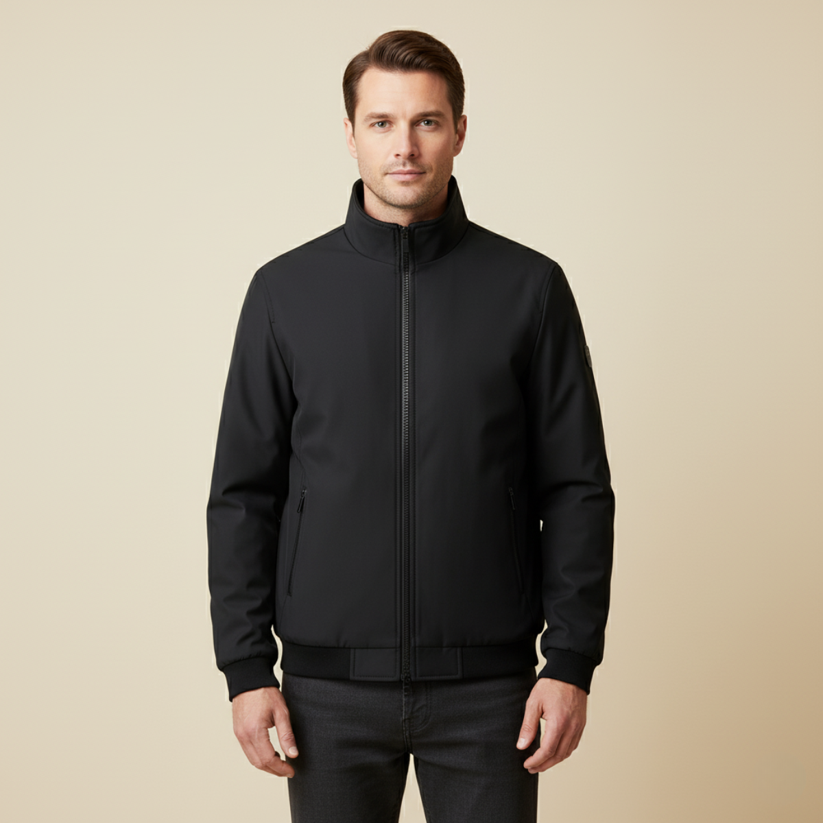 Herren Winterjacke Stehkragen Wärmend