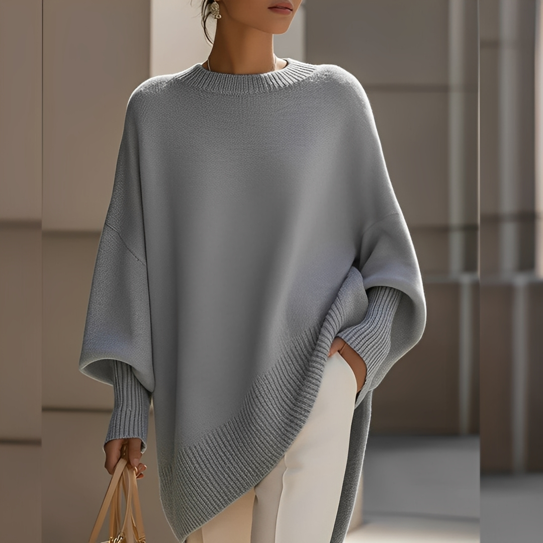 Damen Oversize Pullover Rundhalsausschnitt Großgröße
