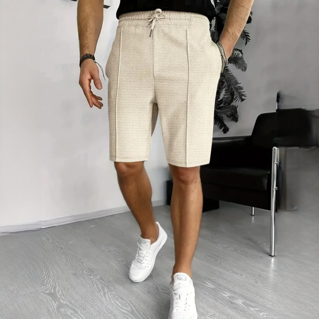 Herren Shorts Modisch Kordelzug Kurz Schwarz - Norvielle