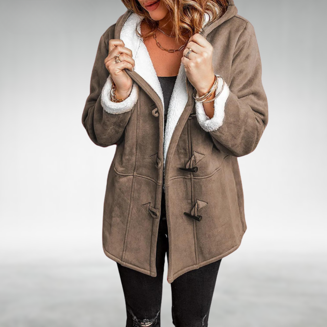 Damen Warme Winterjacke Fleecefutter