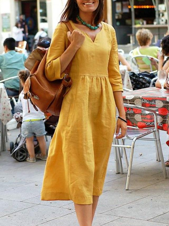 Damenkleid Tailliert V-Ausschnitt
