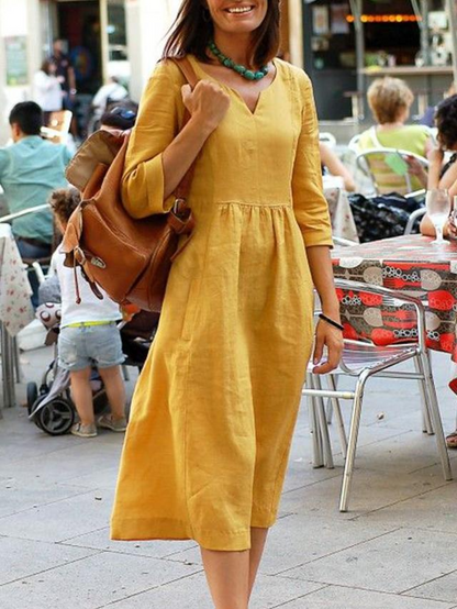 Damenkleid Tailliert V-Ausschnitt