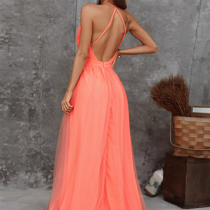 Damen Langkleid V-Ausschnitt Elegant
