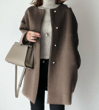 Lia Damen Mantel Geradlinig Elegent