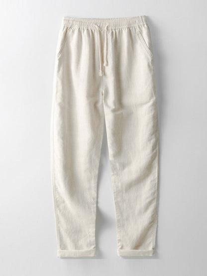 Herren Sommeranzug Slim Fit Baumwolle Beige