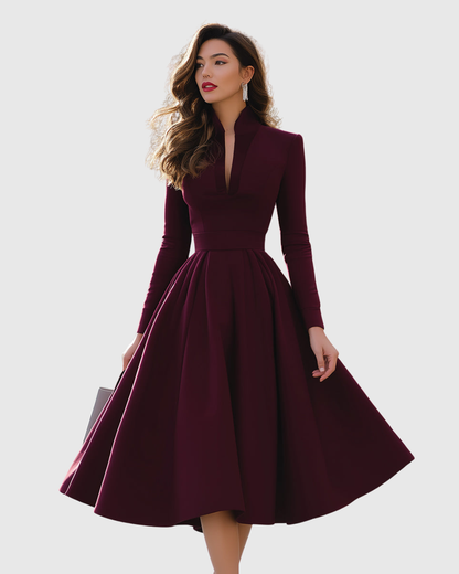 Isabeau Damen Midi-Kleid Tailliert Elegantes Design - Norvielle