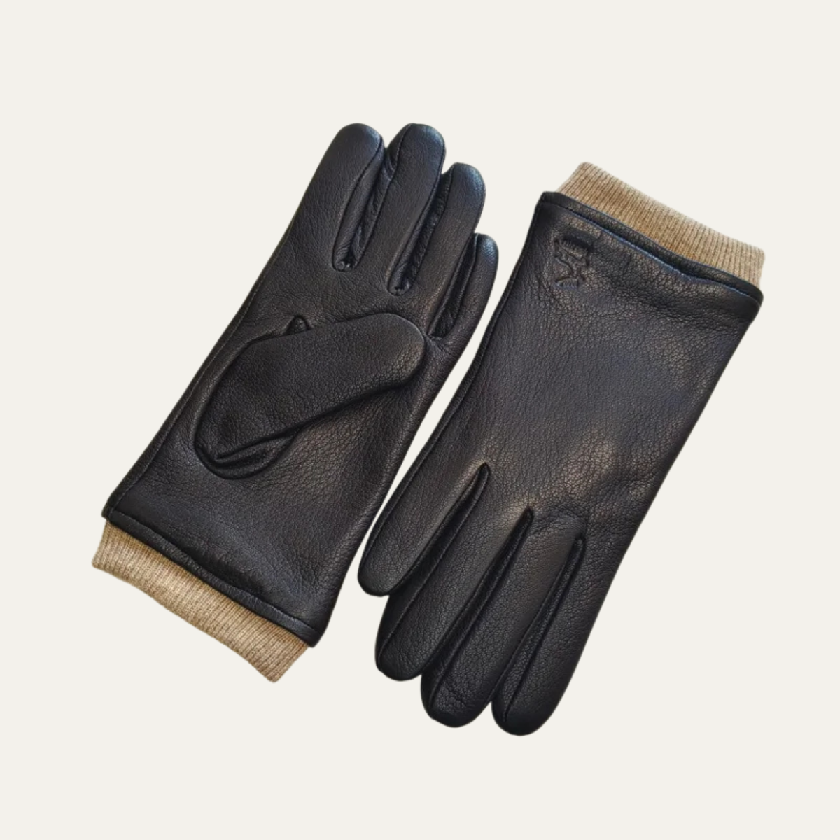 Herren Winterhandschuhe Warm Bündchen Schwarz - Norvielle