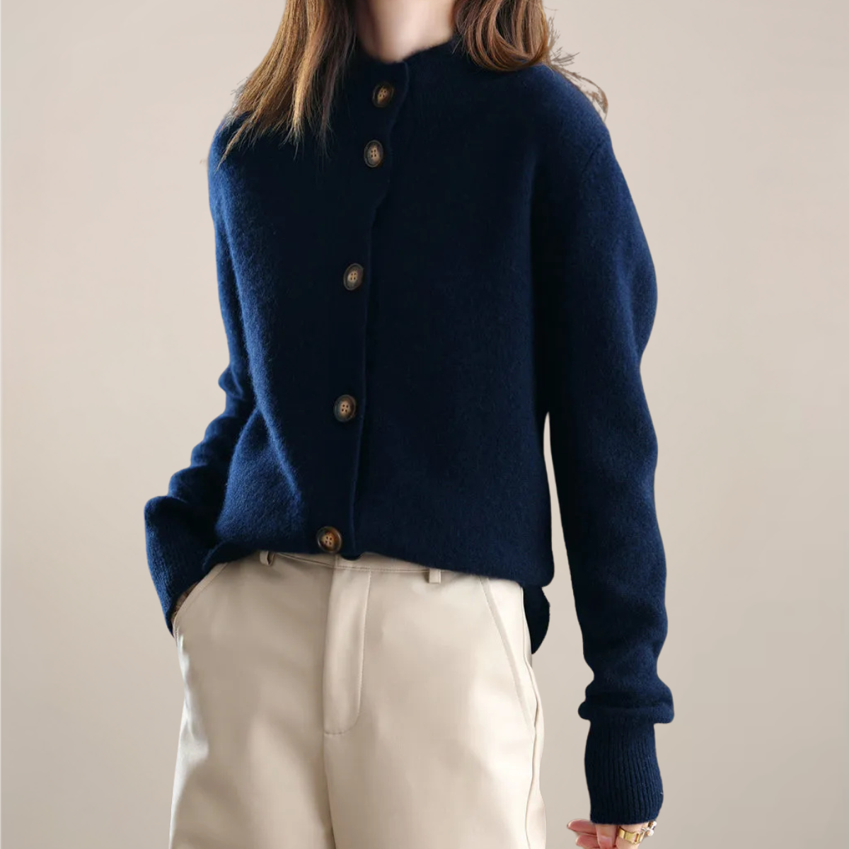Damen Cardigan Mit Kragen Und Knöpfen Frühling