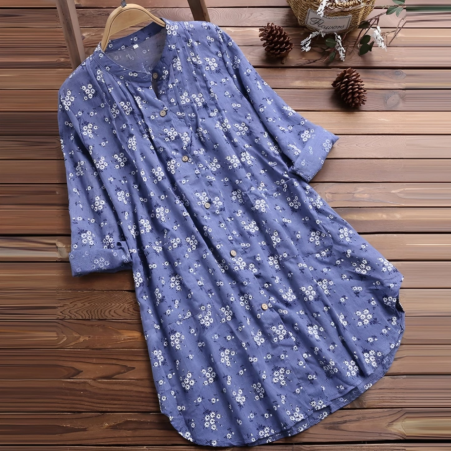 Damen Blumenkleid Lockeres Fließendes Sommerkleid