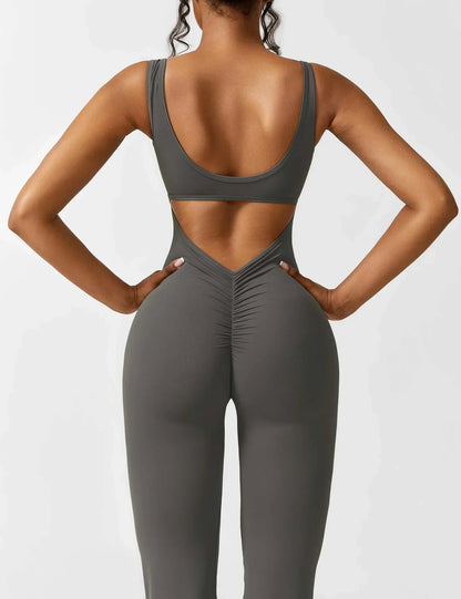 Damen Jumpsuit Enganliegend Weite Bein Komfort