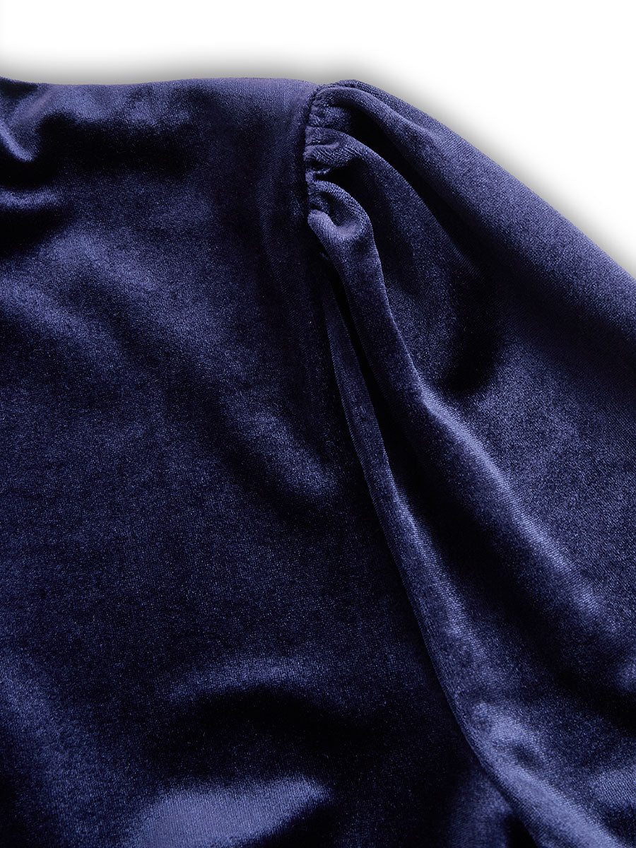 Damen Midikleid Samt Elegant
