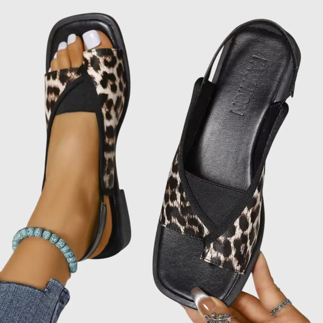 Damen Flache Sandalen Kontrast Riemen