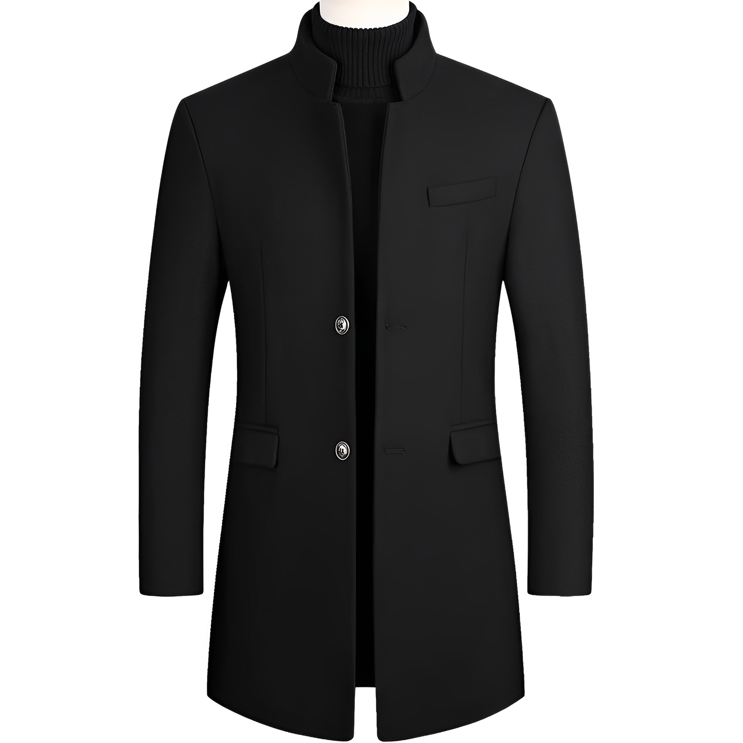 Herren Mantel Stehkragen Elegantes Design