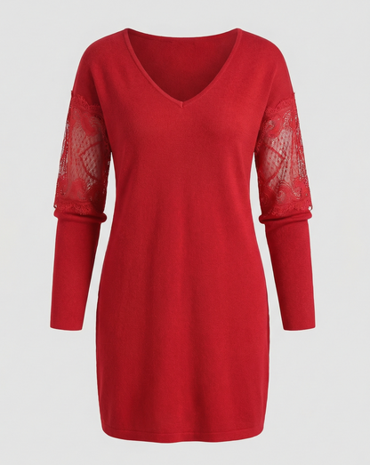 es Damen Midikleid Blumenmuster Atmungsaktives Mesh