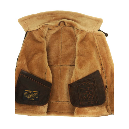 Maverick Herren Pilotenjacke Warm Leder