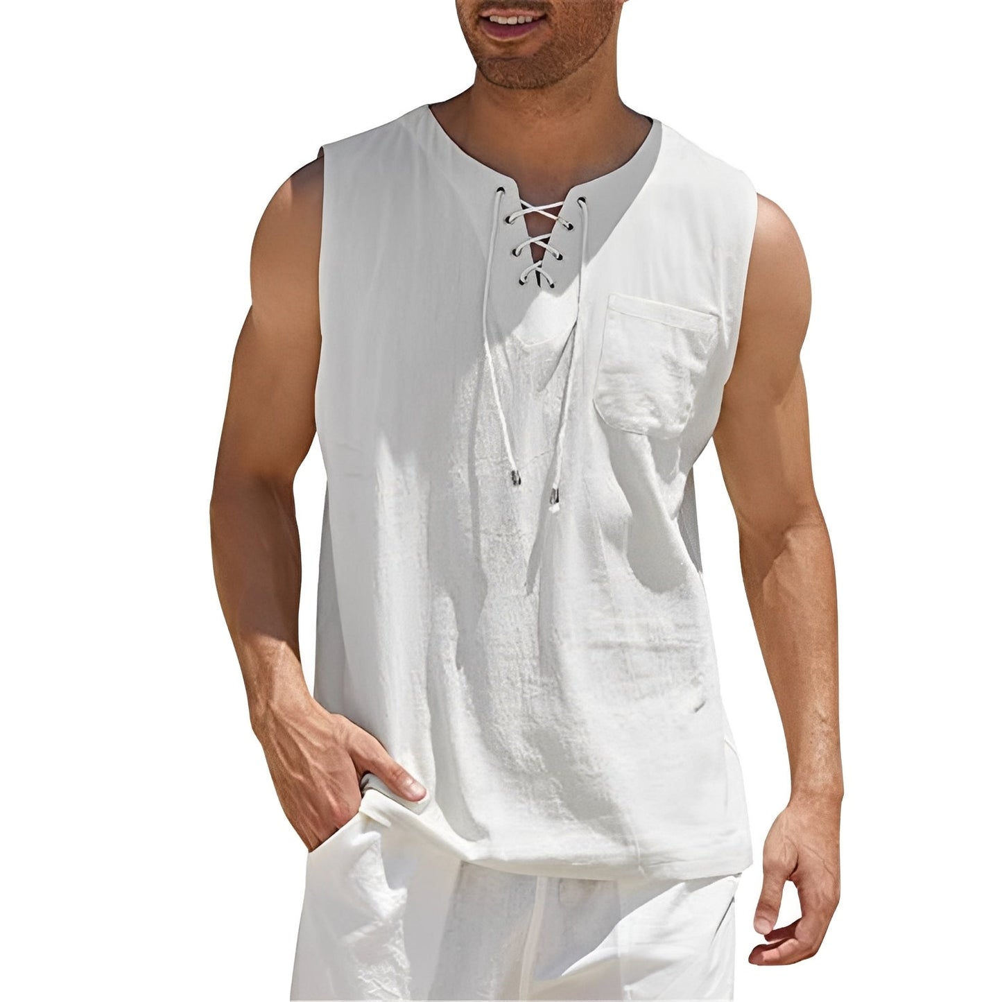 Herren Tanktop Ärmellos Baumwolle
