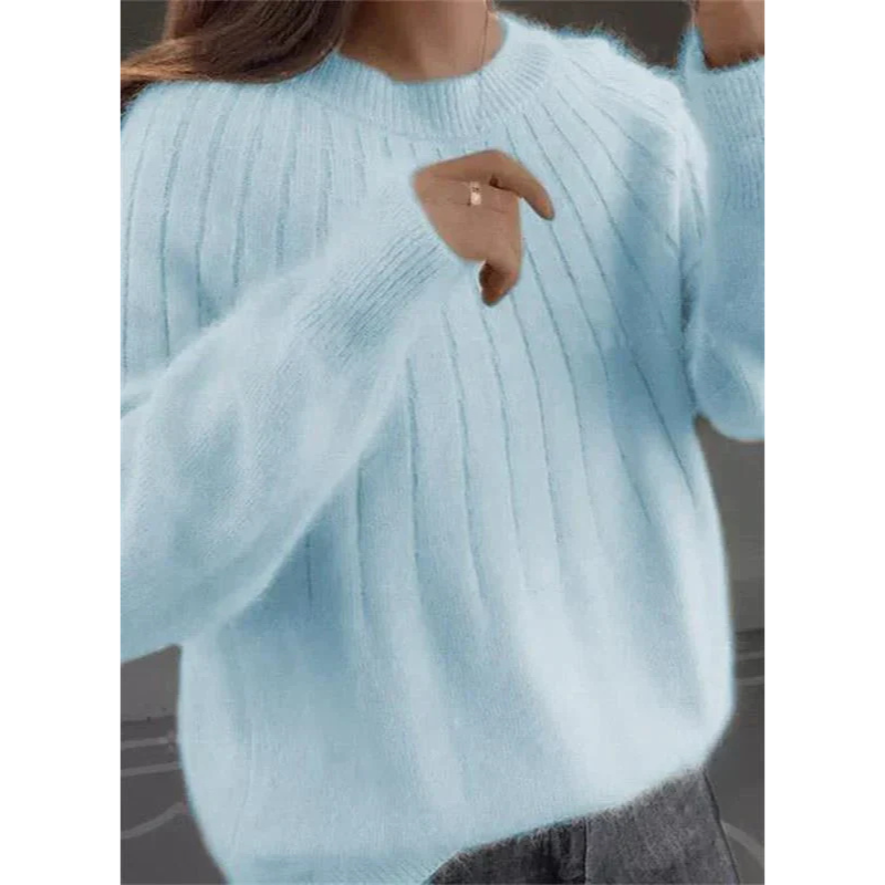 Norvielle Damen Strickpullover Kaschmirweich Rippmuster