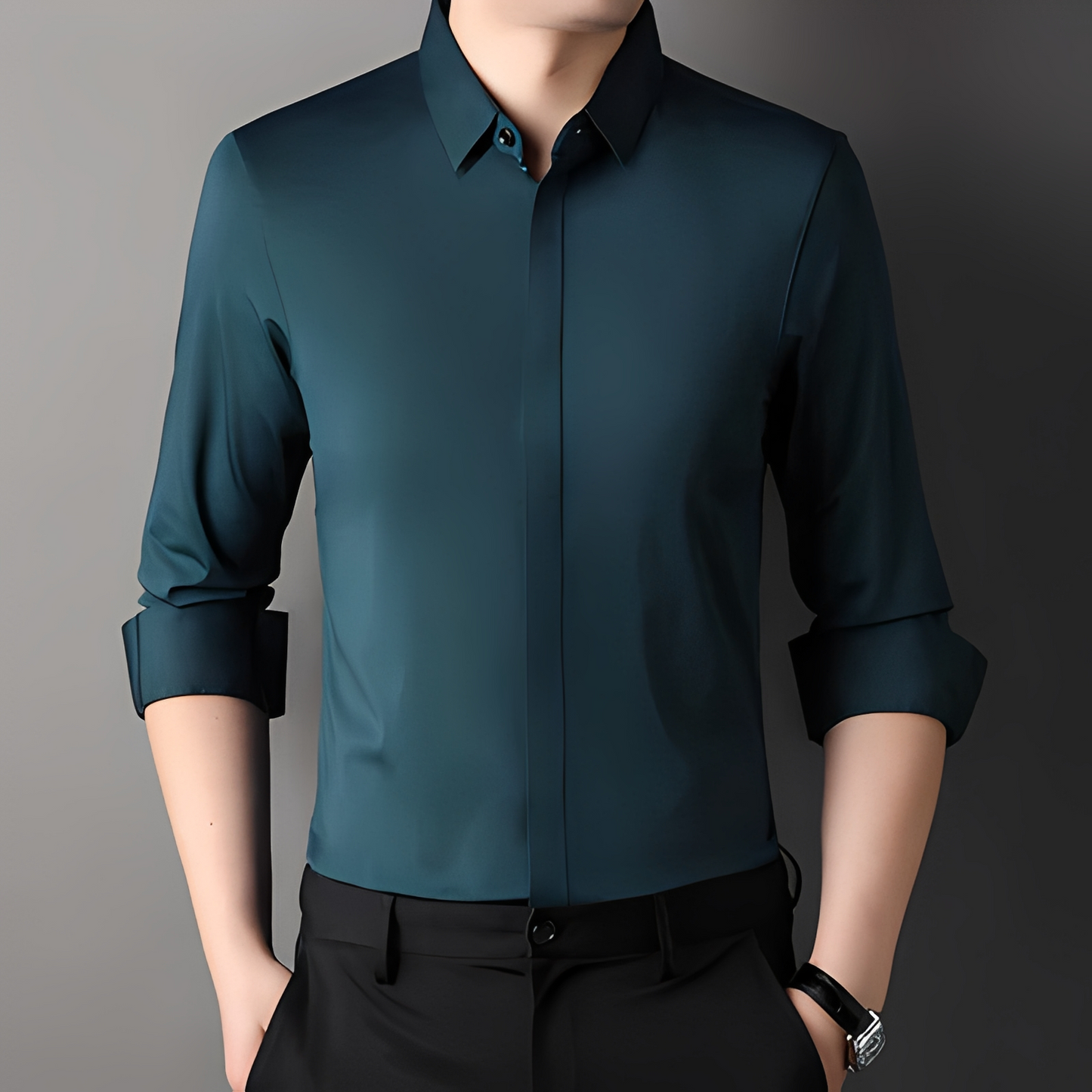 Herren Hemd Bügelfrei Slim Fit Weiß