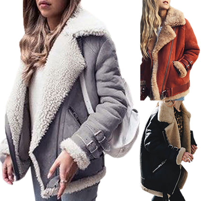Norvielle Damen Lederjacke Wildlederimitat