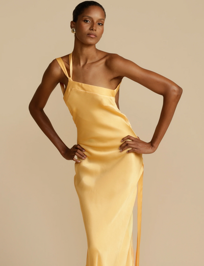 Damen Satin Kleid Glänzend Sommerfarben