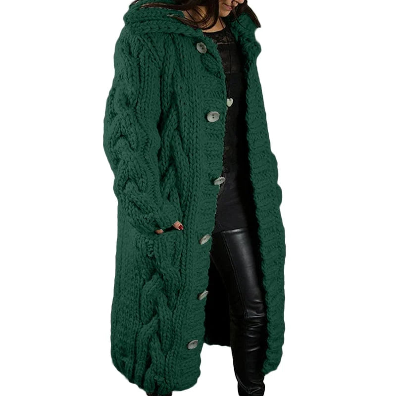 Norvielle Damen Strickjacke Dicke Wolle