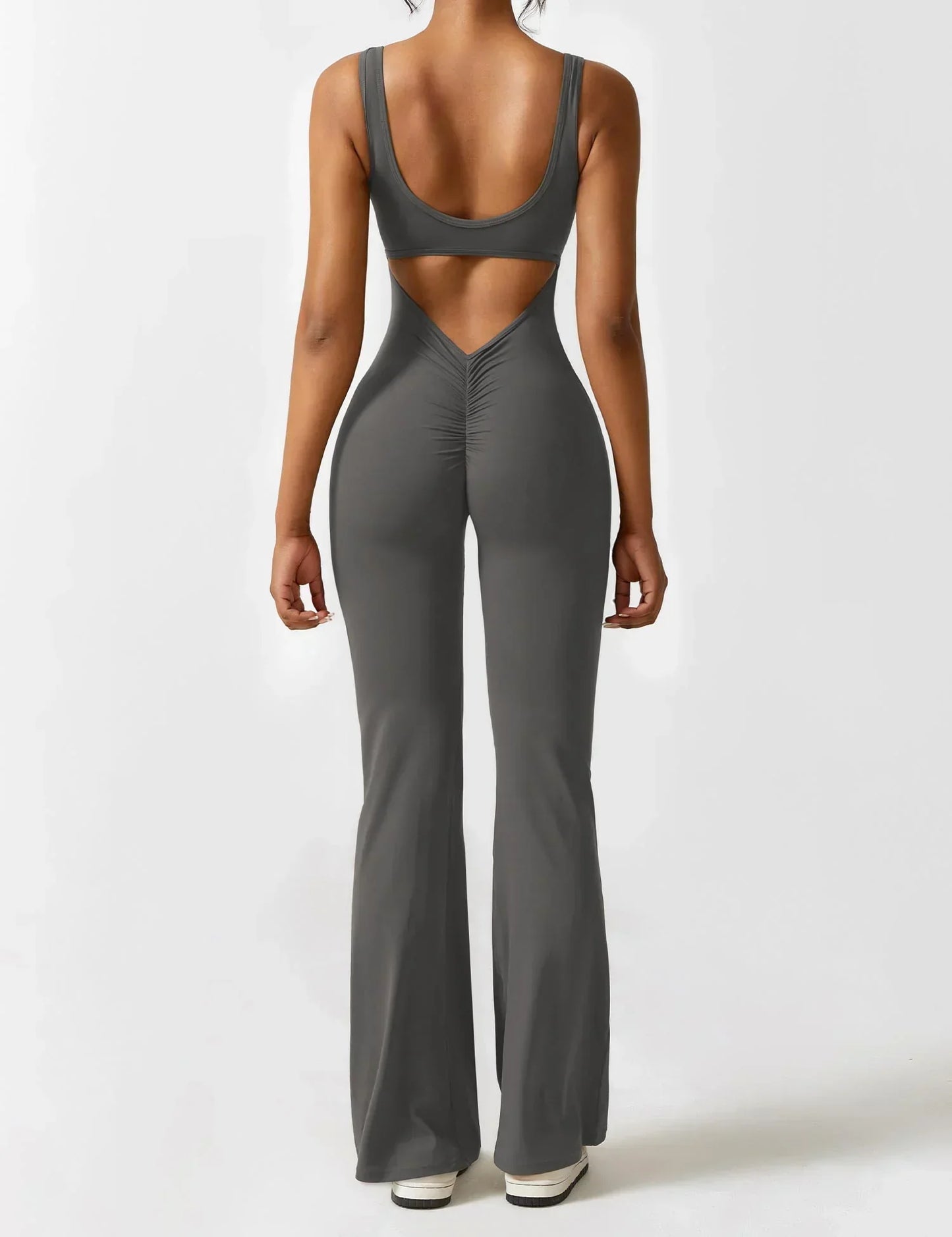 Damen Jumpsuit Enganliegend Weite Bein Komfort