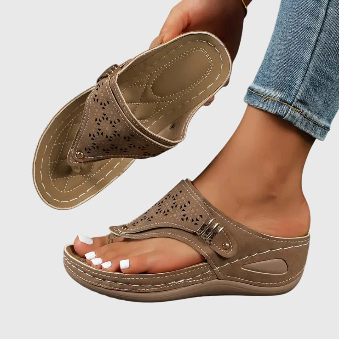 Damen Slip-On Sandalen Flach