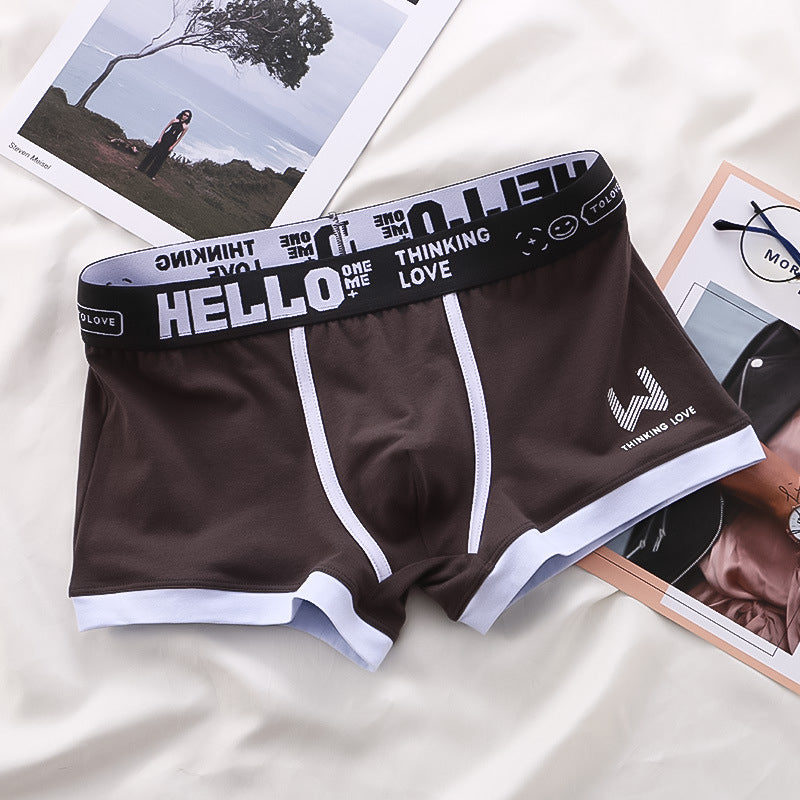 Herren Boxershorts Baumwolle Weich Beige