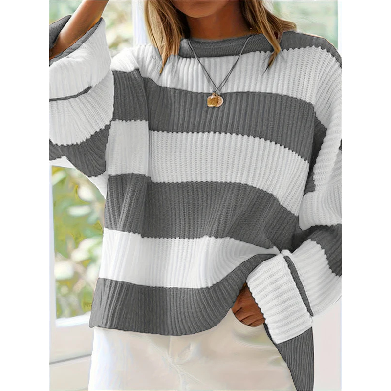 Norvielle Damen Oversize Pullover Gestreift