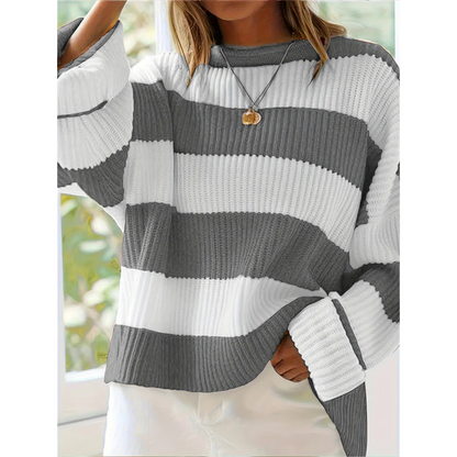 Norvielle Damen Oversize Pullover Gestreift