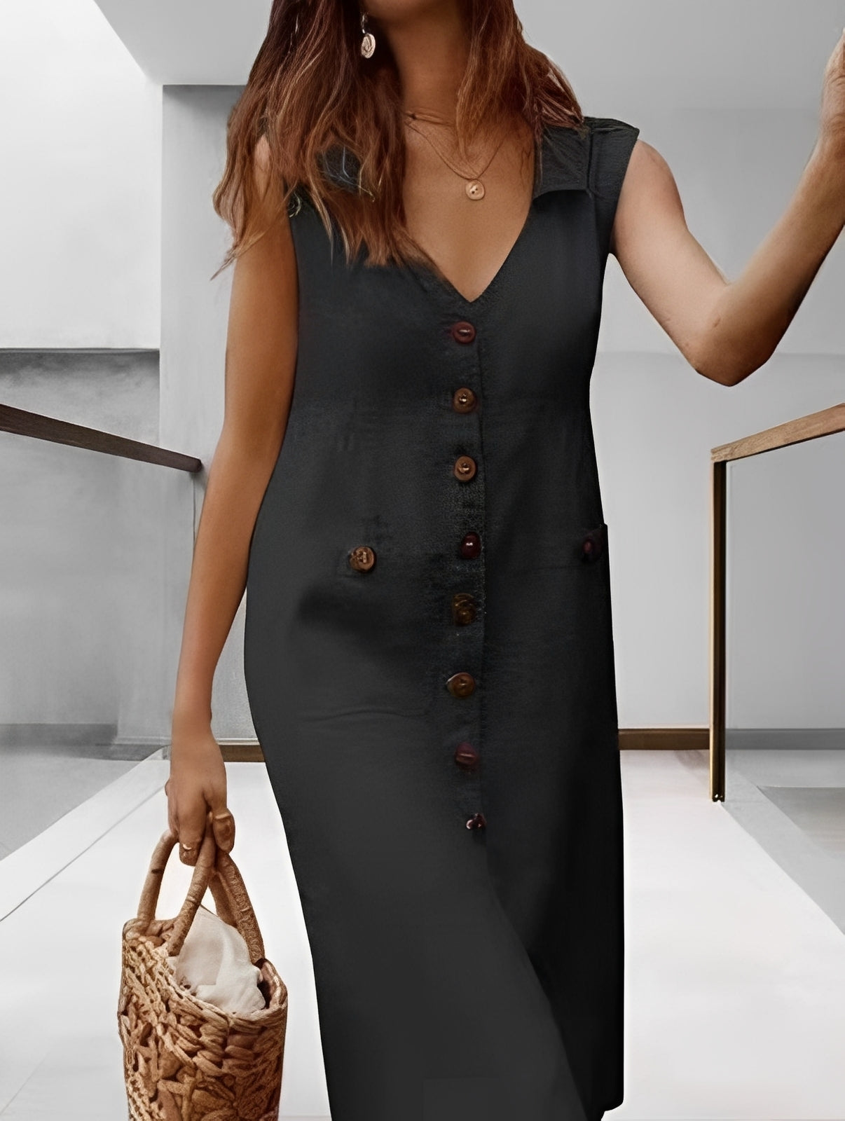 Damenkleid Locker Sitzend Mit Taschen