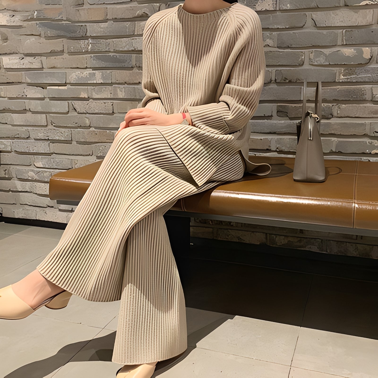Damen-Set Pullover und Hose Baumwolle Bequem - Norvielle
