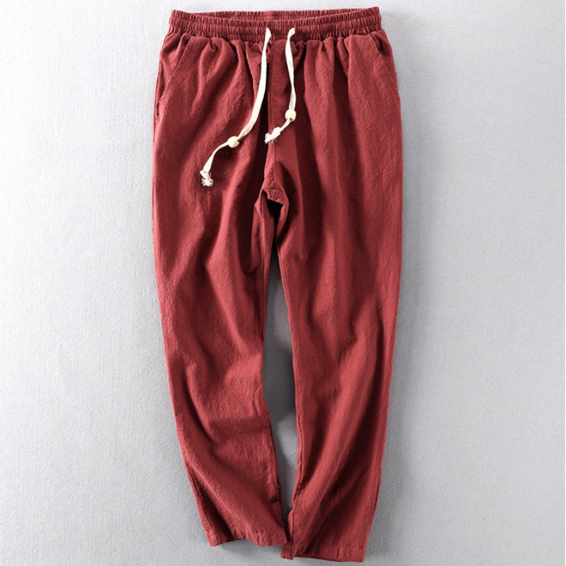 Herren Jogginghose Baumwolle Locker Geschnitten Beige